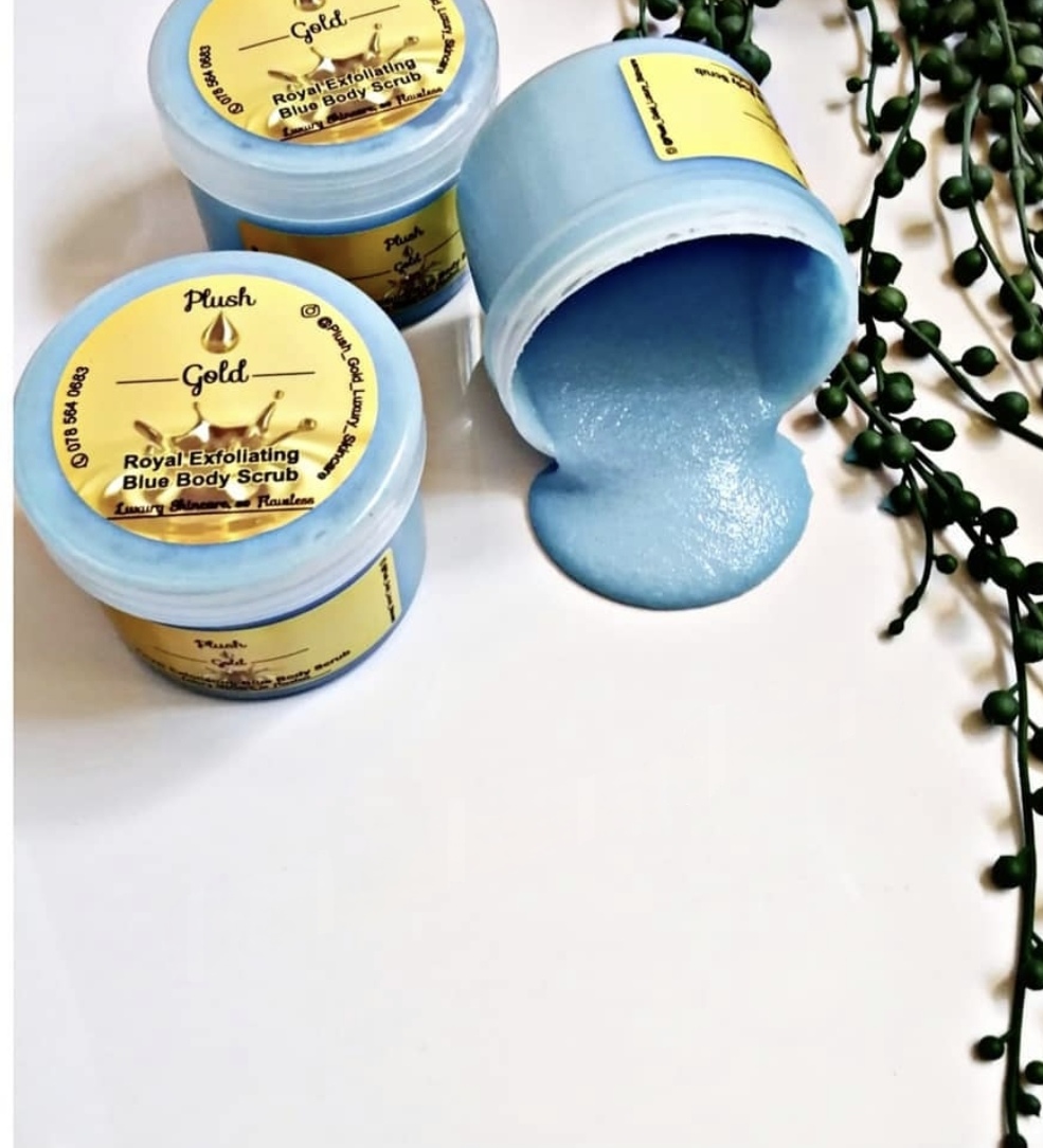 plush_gold_luxury_skincare Royal Exfoliating Blue Scrub